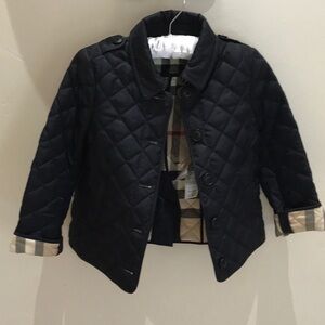 BURBERRY Black Quilted Kids Jacket, Size 5